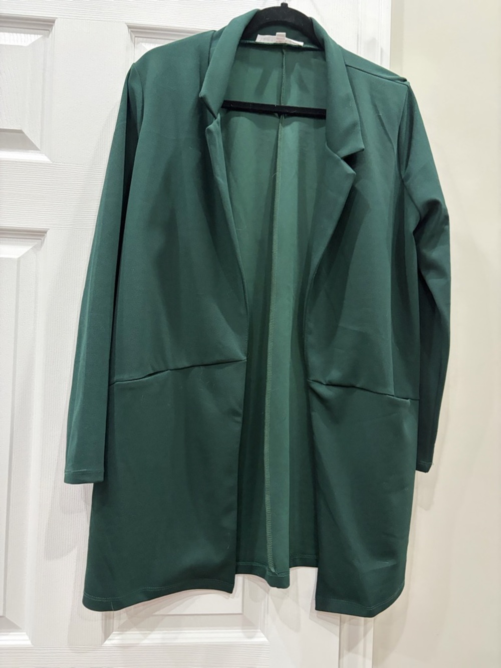 Women's Emerald Green Open Front Blazer Coat PEPPER & ZOE